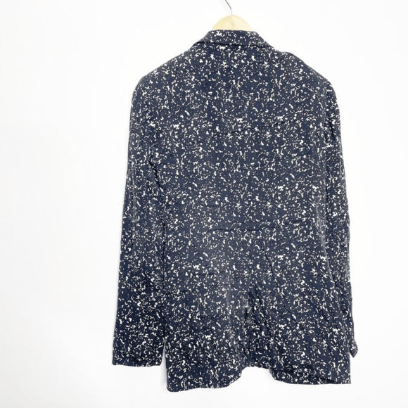 DIANE VON FURSTENBERG Vint Galaxy 100% silk Crepe blazer black womens 2 - Picture 9 of 9